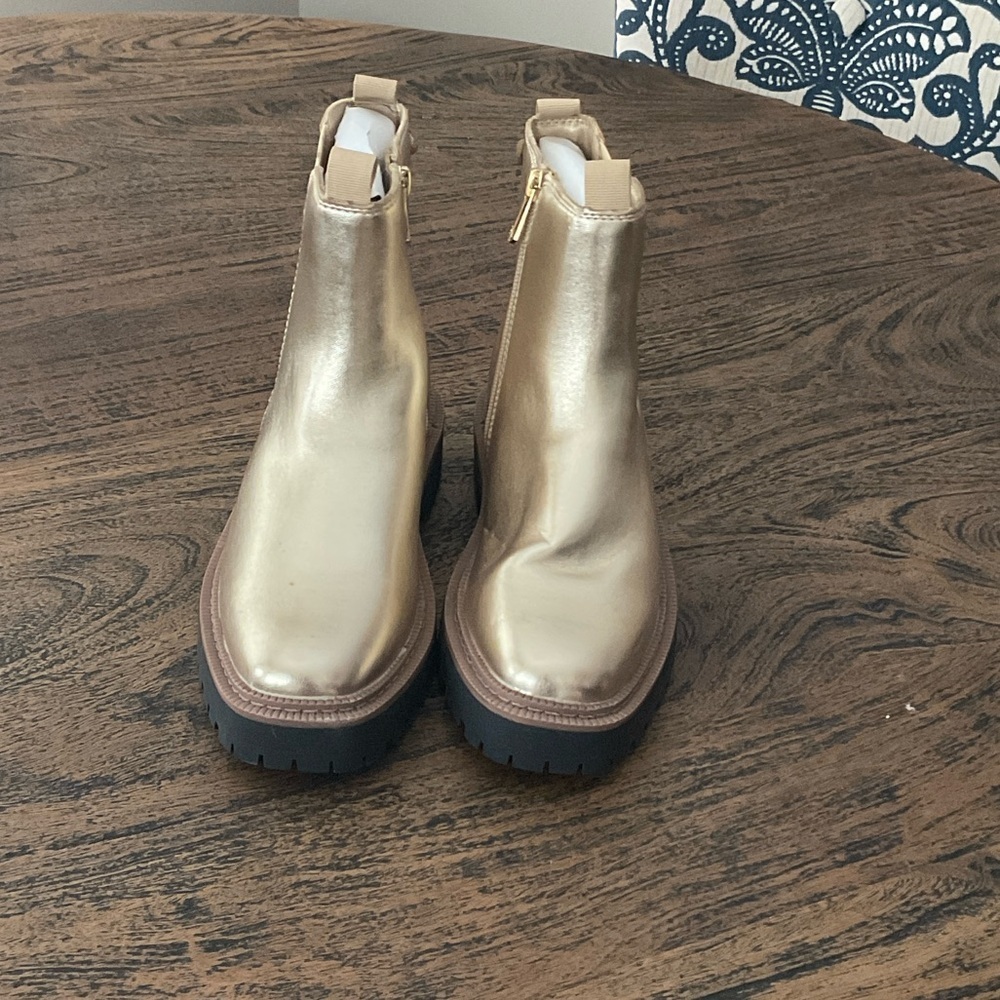 Sam Edelman Metallic Gold Ankle Boots